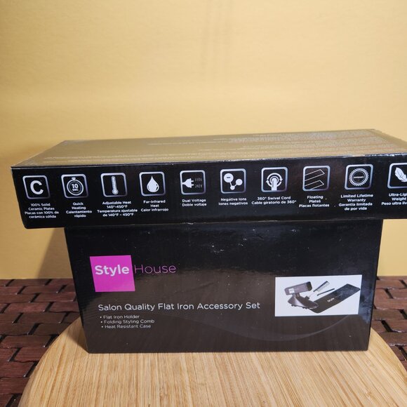 NIB Style House Pro Negative Ion Hair Styling Flat Iron red 1.25\